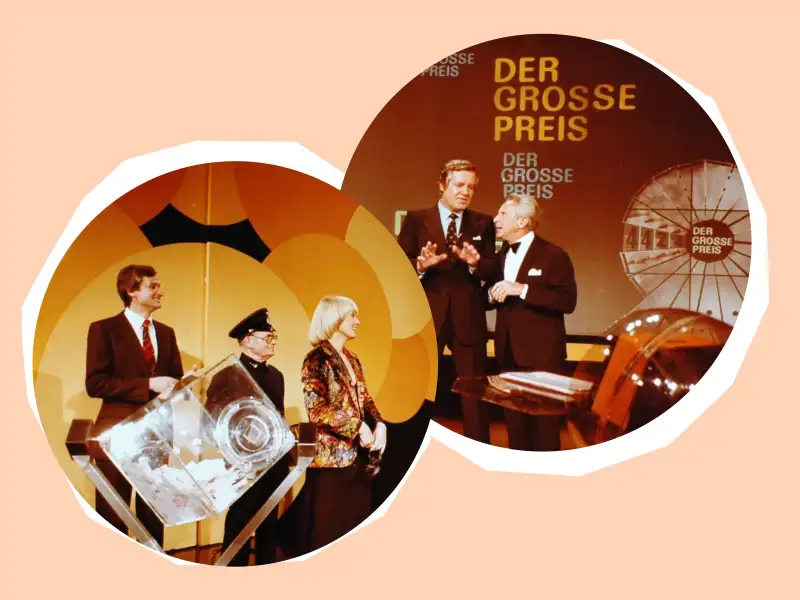 Zwei Bilder aus der Fernsehshow "Der große Preis"