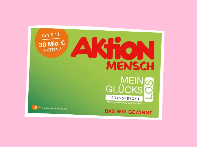 Ein Glückslos der Aktion Mensch.