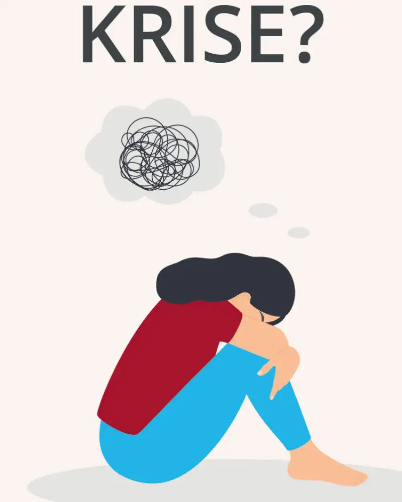 Logo des Psychosozialen Kriesendienstes Freiburg: Ein gezeichnetes Bild einer Frau, die den Kopf auf die Knie gelegt hat. Darüber steht: KRISE? Rechts daneben stehen die Kontaktdaten des Psychosozialen Dienstes mit der Telefonnummer 0761 / 88883533.