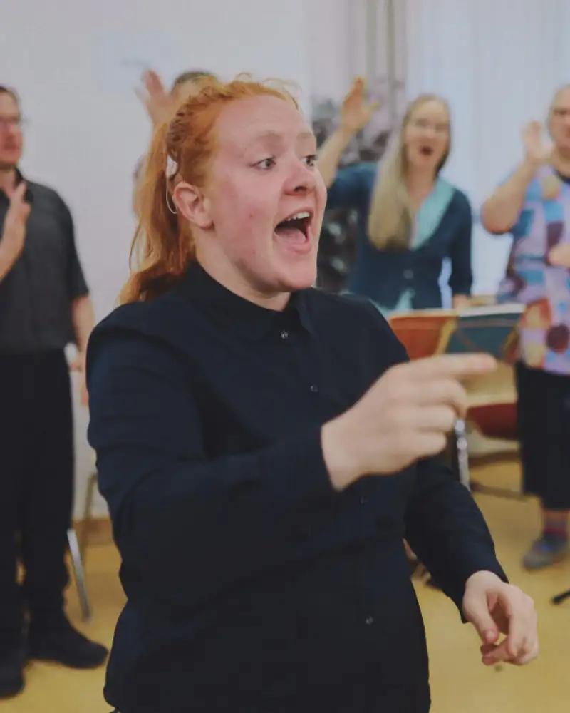 Gebärdenchor beim Proben