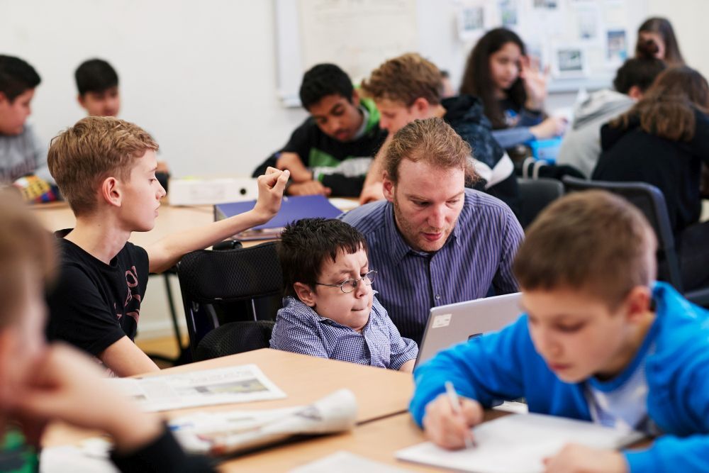 Unterricht an der inklusiven Schule Marie-Kahle-Gesamtschule Bonn.