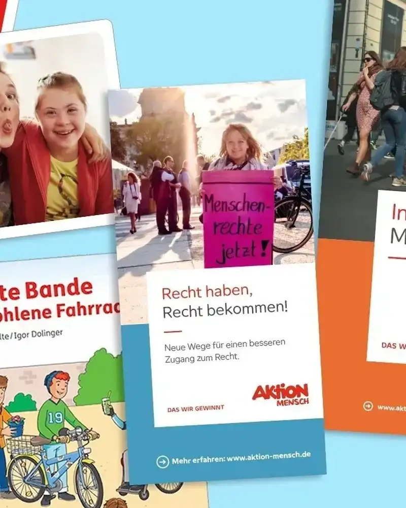 Exemplarisch dargestellte Broschüren und Materialen.