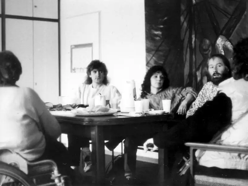 Arbeitsgruppen-Treffen des Zentrums für Selbstbestimmtes Leben (ZSL) Köln 1988.