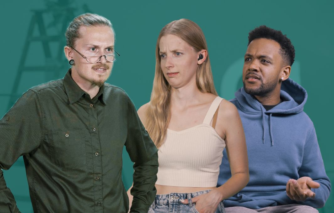 Ein Schauspieler, Cindy und Leeroy sind zu sehen.