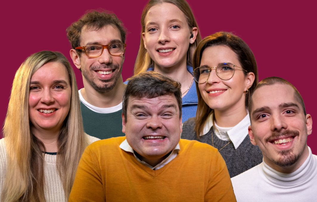 Collage der Protagonist*innen des Videos "Dating-Klischees".
