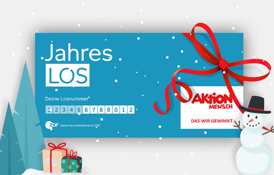 Ein Jahreslos in einer Schneelandschaft