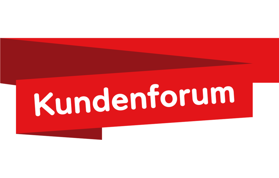 Ein Banner mit der Aufschrift Kundenforum.