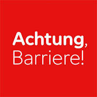 Aktion Mensch Aufkleber Achtung Barriere