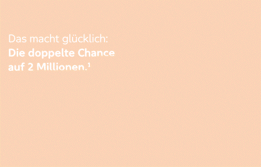 Ein Aktion Mensch Glücks-Los dreht sich um sich selbst und offenbart zwei Kleeblatt-Symbole auf der Rückseite. Der Link führt zur Seite des Glücks-Loses.