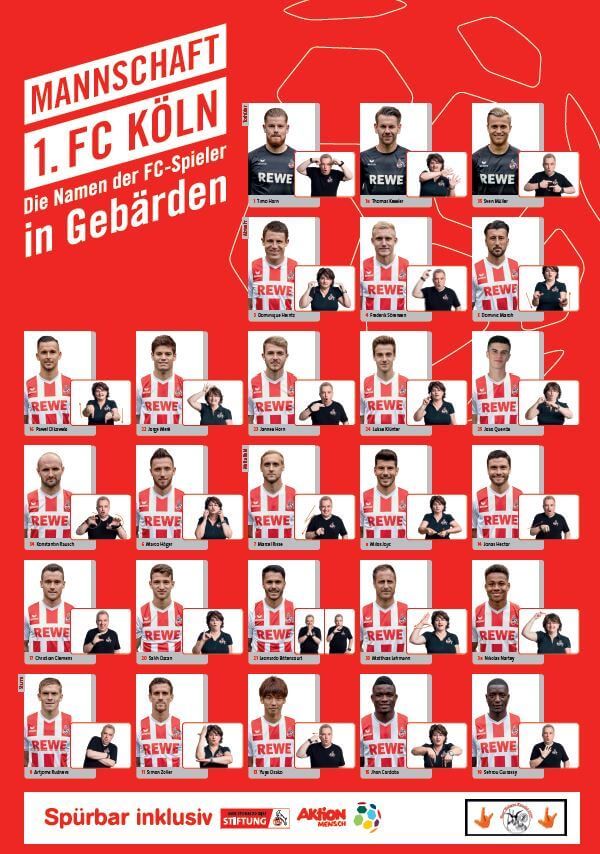 "Der 1. FC Köln 2017. Namen der Spieler in Gebärden" (DIN A1)