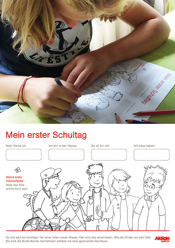 "Die Bunte Bande" zum Ausmalen und Ausfüllen (zum Download)