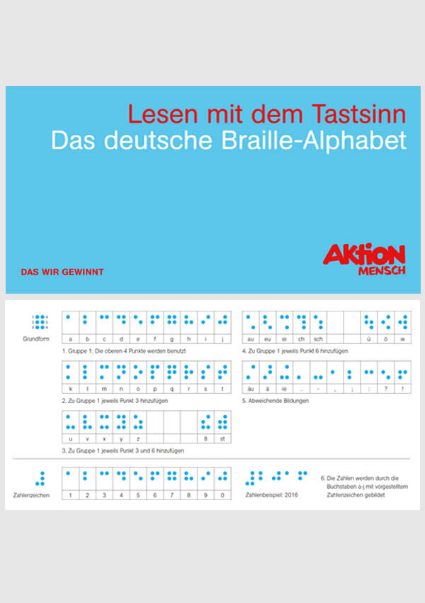 Lesen mit dem Tastsinn. Das deutsche Braille-Alphabet