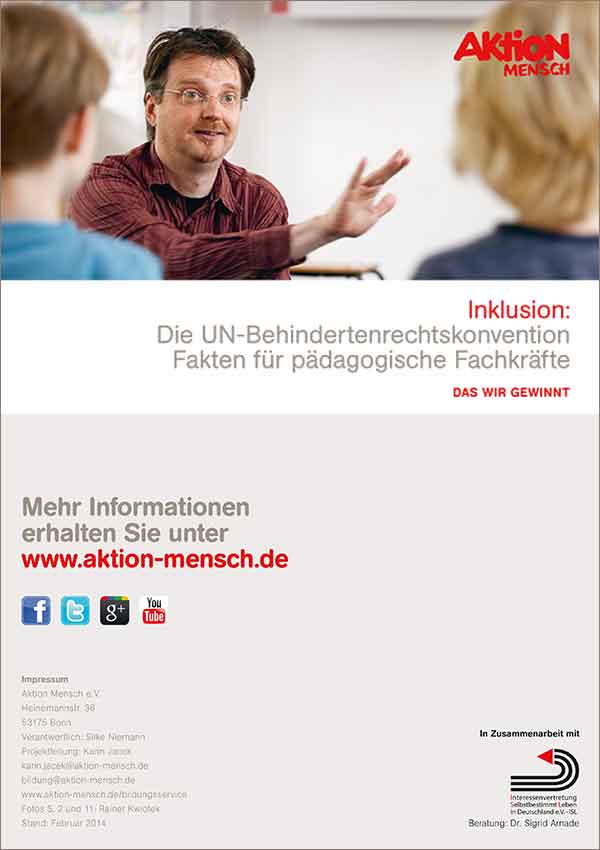 "Die UN-Behindertenrechtskonvention. Fakten für pädagogische Fachkräfte"