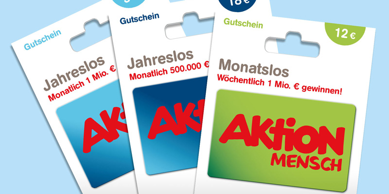 Drei Losgutscheine der Aktion Mensch
