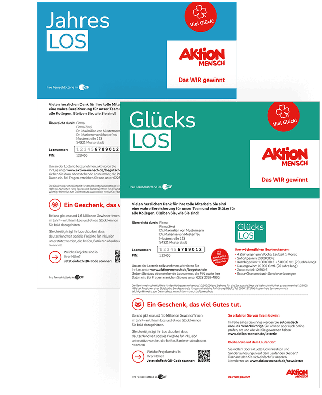 Ein PDF-Los der Aktion Mensch.