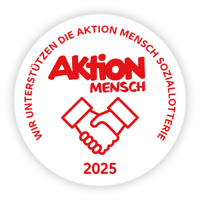 Handshake Siegel der Aktion Mensch.