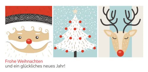Drei Weihnachtsmotive als Illustration