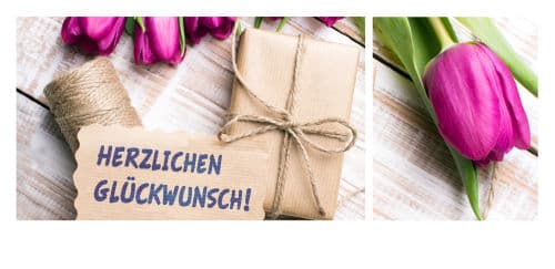 Herzlichen Glückwunsch mit Geschenk