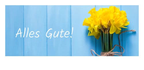 Osterglocken mit Schriftzug: Alles Gute!