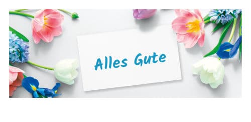 Tulpen mit Schriftzug: Alles Gute