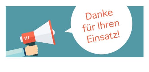 Danke für Ihren Einsatz! per Megaphon