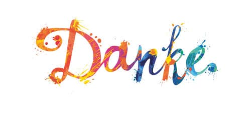 Danke - in bunter Schrift