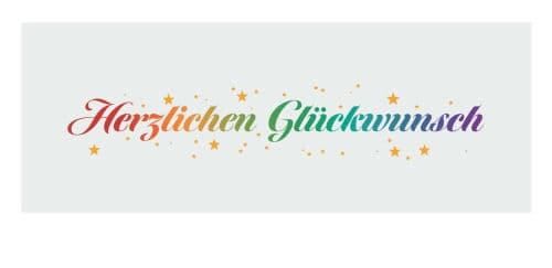 Herzlichen Glückwunsch - mit Sternen