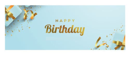 HAPPY Birthday in goldener Schrift