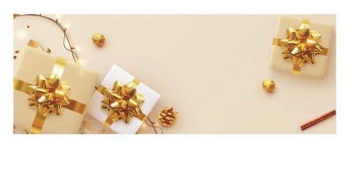 Geschenke mit goldenen Schleifen
