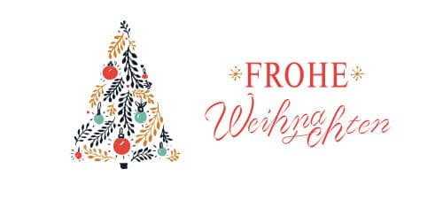 FROHE Weihnachten in geschwungener Schrift