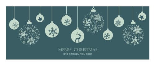 MERRY CHRISTMAS mit graphischen Kugeln