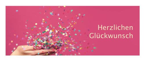 Herzlichen Glückwunsch und Konfetti