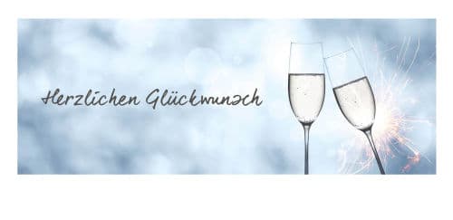 Herzlichen Glückwunsch mit 2 Glas Sekt