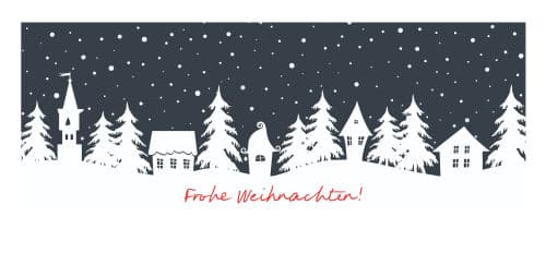 Frohe Weihnachten auf weißer Schneelandschaft
