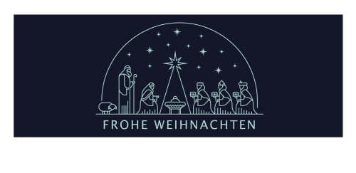 Frohe Weihnachten vor einer Krippe