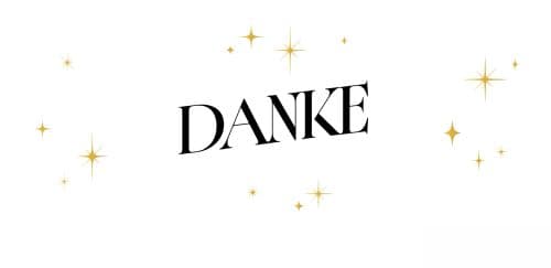 Danke mit goldenen Sternen