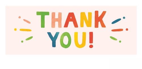 Thank You in bunter Schrift