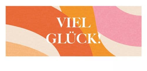 Viel Glück! auf buntem Hintergrund