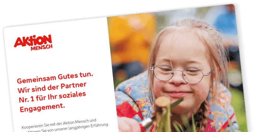 Vorschau der Info-Broschüre Möglichkeiten der Kooperation mit Aktion Mensch